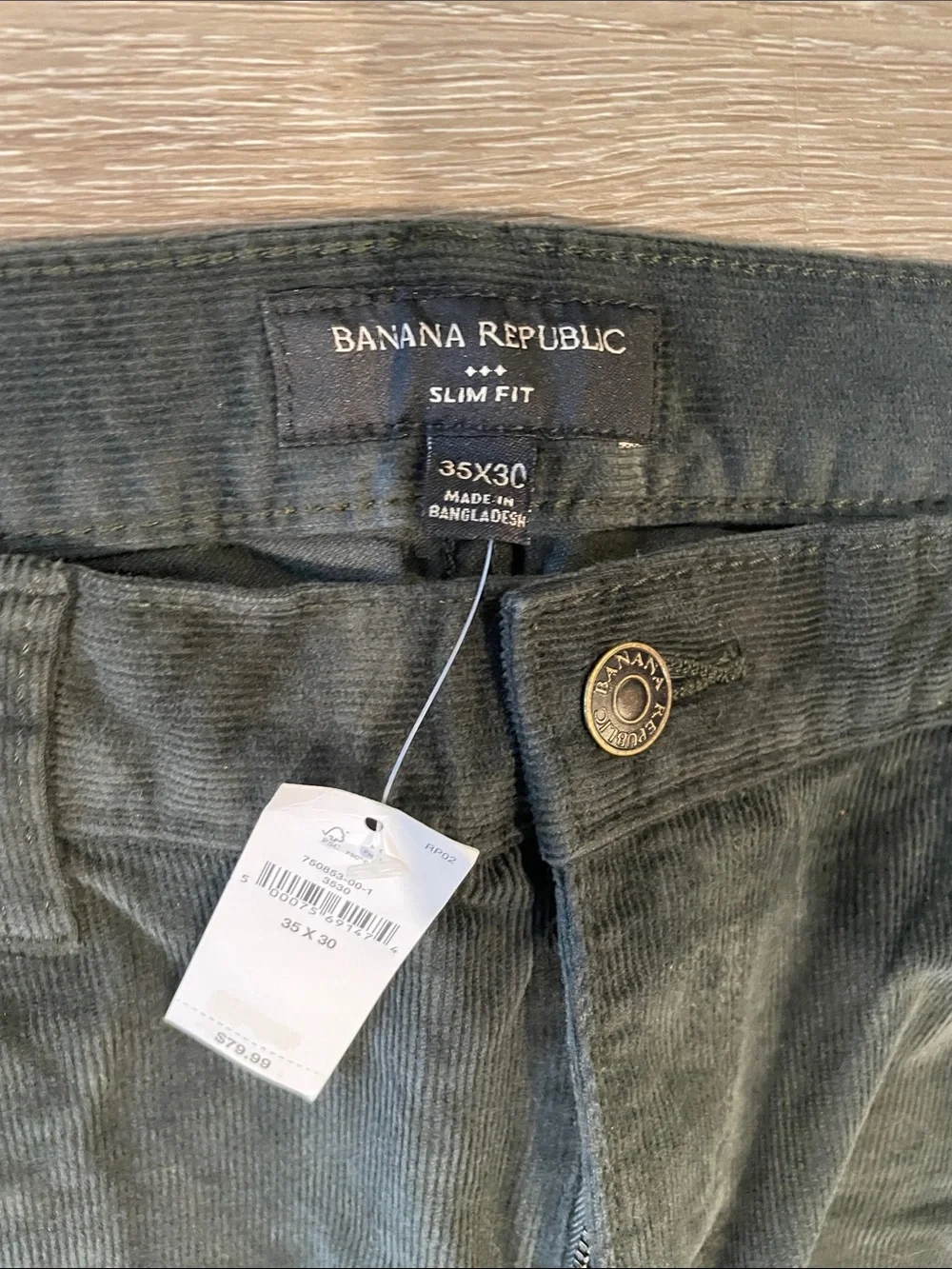 Banana Republic Men's Dark Green Corduroy Pants NWT